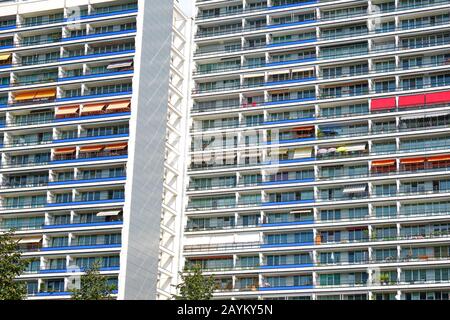 Typical Plattenbau in the former eastern part of Berlin, Germany Stock Photo
