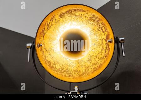 beauty dish as pulsed light source in studio Stock Photo