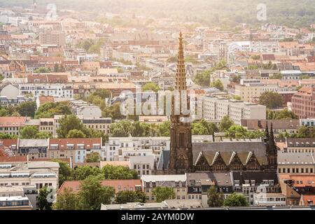 Aerial view of St. Peter's Church in Leipzig, Germany Stock Photo