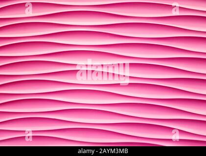 abstract pink wall with wave plaster shape for background Stock Photo