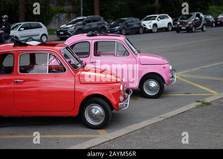 Fiat 500 'twins' Stock Photo