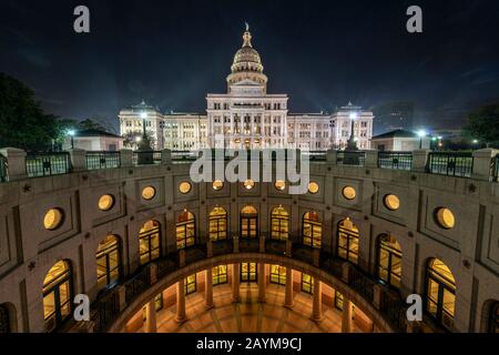 State Capitol, night scene,  dome, Austin, Texas, USA Stock Photo