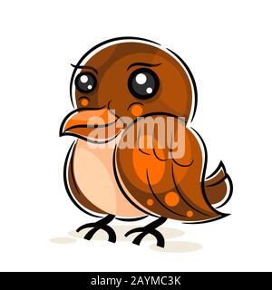 Sparrow Illustration Suitable For Greeting Card, Poster Or T-shirt Printing. Stock Vector