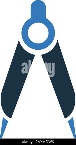 Pixel perfect Compass icon, math, protractor for commercial, print media, web or any type of design projects. Stock Vector