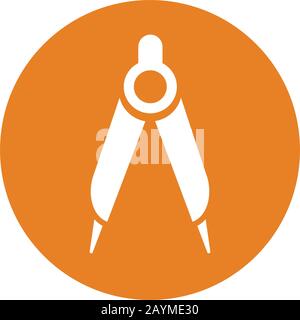 Pixel perfect Compass icon, math, protractor for commercial, print media, web or any type of design projects. Stock Vector