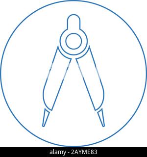 Pixel perfect Compass icon, math, protractor for commercial, print media, web or any type of design projects. Stock Vector