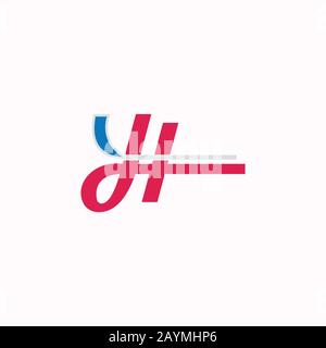 initial letter yh or hy logo vector design Stock Vector