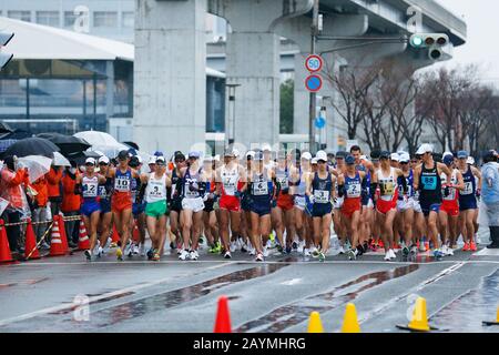 Kobe, Hyogo, Japan. 16th Feb, 2020. General view Athletics : The 103rd Japan Track & Field National Championships Men's 20km Walk race in Kobe, Hyogo, Japan . Credit: Naoki Morita/AFLO SPORT/Alamy Live News Stock Photo