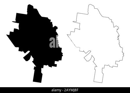 Toowoomba City, Queensland (Commonwealth of Australia, Australia city) map vector illustration, scribble sketch City of Toowoomba map Stock Vector