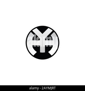 initial letter yh or hy logo vector design Stock Vector