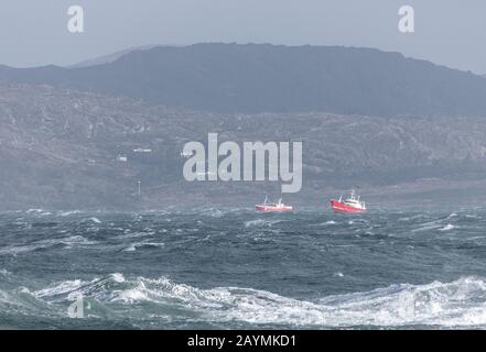 Goats Path, Bantry, Cork, Ireland. 16th February, 2020. Fishing boats sheltering from Storm Dennis in Bantry Bay, Co. Cork, Ireland. -  - Credit; David Creedon / Alamy Live News Stock Photo