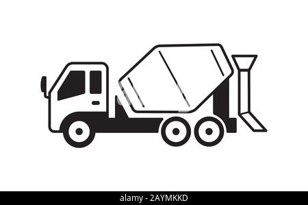 concrete mixer truck illustration Stock Vector