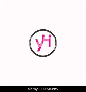 initial letter yh or hy logo vector design Stock Vector