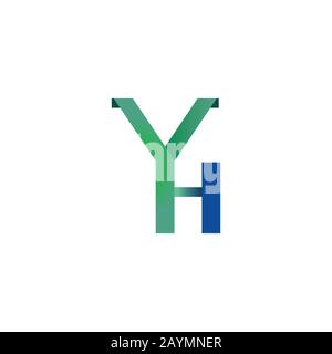 initial letter yh or hy logo vector design Stock Vector