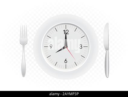 tablewares indicate time to breakfast Stock Vector