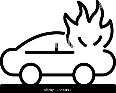 Car Accident Explosion Electrocuted Fire Danger Icon Symbol Sign ...