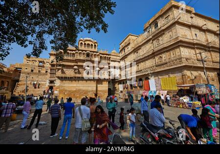 Raja Ka Mahal kings palace of Jaisalmer, Rajasthan, India Stock Photo