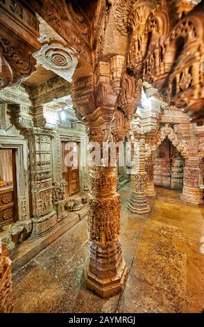 Chandraprabhu Jain Temple, Jaisalmer, Rajasthan, India Stock Photo