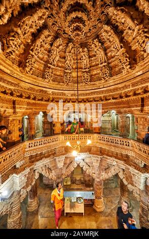 Chandraprabhu Jain Temple, Jaisalmer, Rajasthan, India Stock Photo