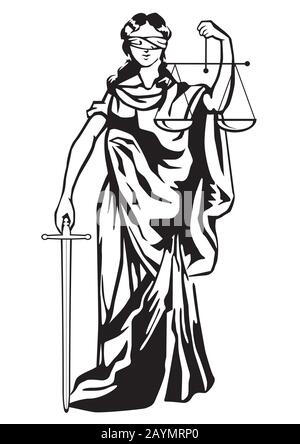 Justice with scales of justice Stock Vector