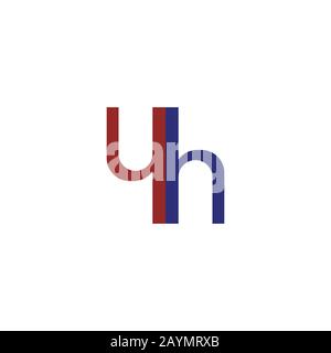 initial letter yh or hy logo vector design Stock Vector