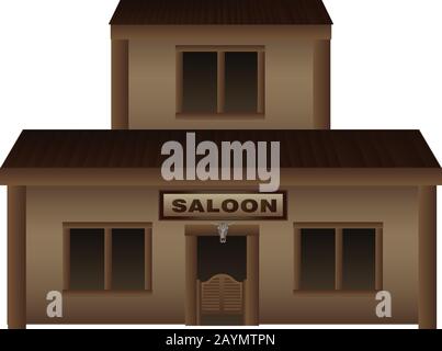 Western saloon icon. Cartoon of western saloon vector icon for web design isolated on white background Stock Vector