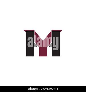 initial letter yh or hy logo vector design Stock Vector
