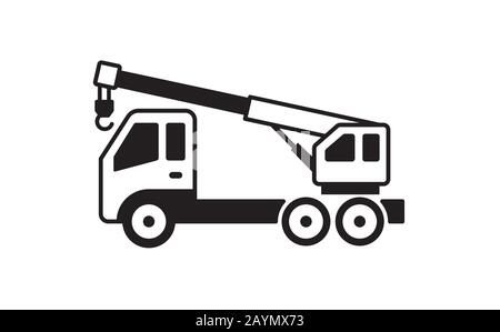 crane truck illustration Stock Vector