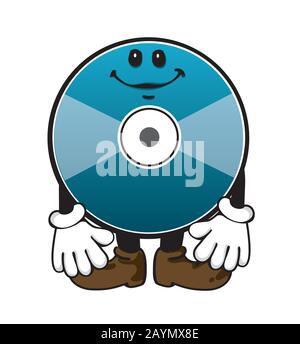 CD /DVD / blu-ray / media character illustration Stock Vector