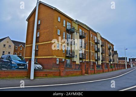 Residential flats overlooking the sea at Aberavon Beach near Port Talbot,South Wales. Stock Photo