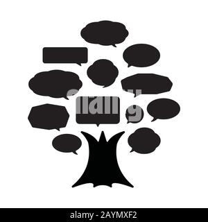 talking bubbles tree illustration Stock Vector