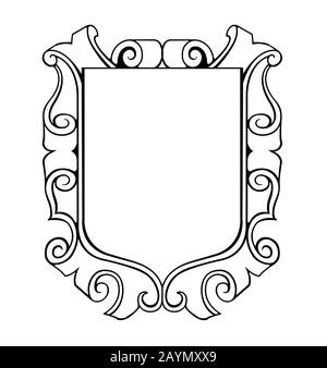 shield emblem ilustration (outline) Stock Vector