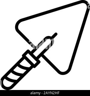 Cement trowel icon, outline style Stock Vector