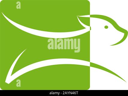 Vector sign abstract  dog running, get out of the frame Stock Vector