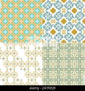 Moroccan ornamental seamless pattern. Traditional Arabic oriental mix background decorative design. Stock Vector