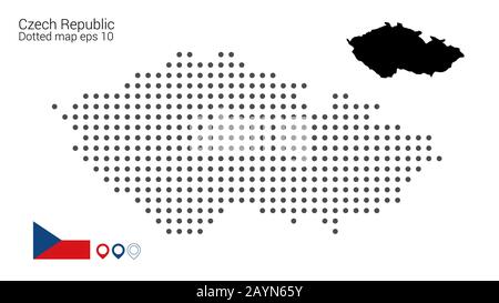 Czech Republic map dotted on white background. Illustration for web design or infographics. Vector file in eps 10 editable and scalable Stock Vector
