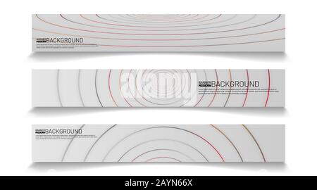 Abstract vector template web background. rectangular curved line design banners Stock Vector