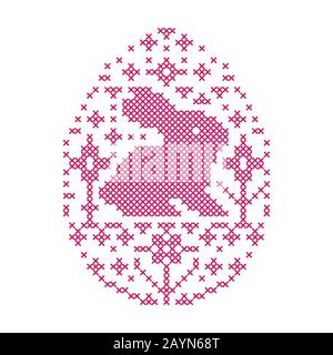 Embroidered Easter egg Stock Vector