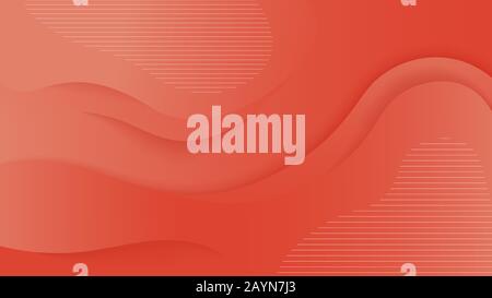 3d orange vector abstract background curve waves with straight line Stock Vector