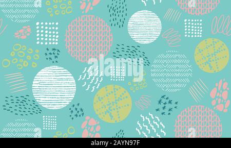 Abstract pastel seamless repeat pattern. Perfect for folk modern backgrounds, wallpaper, invitations, packaging design projects. Vector pattern. Stock Vector