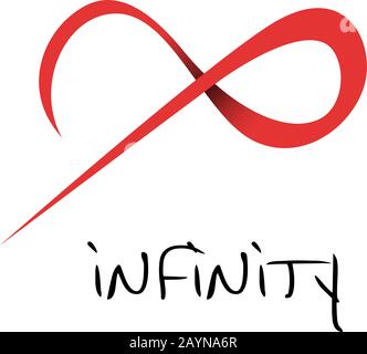 Vector sign infinity. Isolated illustration in red Stock Vector
