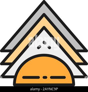Vector napkin holder flat color line icon. Stock Vector