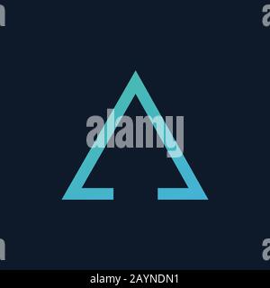 Letter A enclosed in a triangle. Geometric design. Abstract vector logo design. Stock Vector illustration isolated on white background. Stock Vector