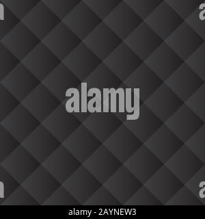 Seamless black padded upholstery vector pattern texture Stock Vector