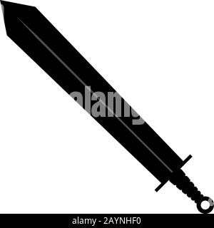 Big knife, illustration, vector on white background. 13721565