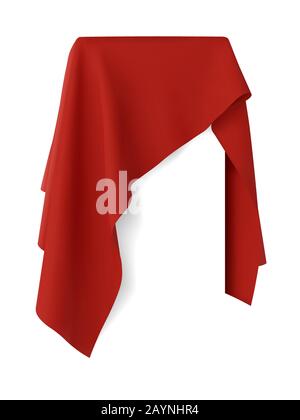 Red fabric covering a blank template vector illustration Stock Vector