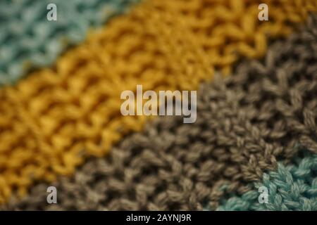 Striped sweater background blue, gray, brown stripes Stock Photo