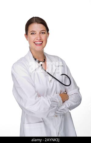 Ärztin mit Stethoskop Stock Photo