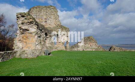 Flint Castle in the town of Flint, Flintshire, North Wales. The castle was the first of the ring of steel created by King Edward I Stock Photo