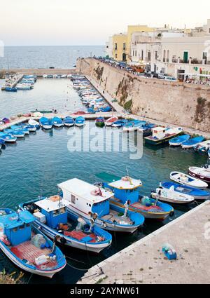 Panoramic view of Gallipoli harbour,Italy. Stock Photo